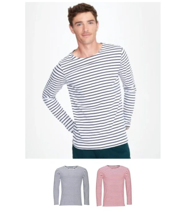 Sol's 01402 Marine Long Sleeve Tripe Tee Shirt